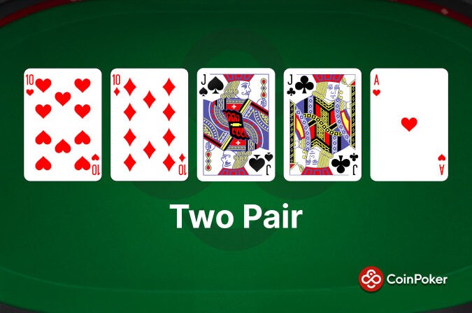 An example of Two Pair in poker, made with 10h 10d Js Jc Ah.