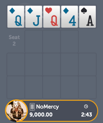 Open Face Chinese Poker opening with queens