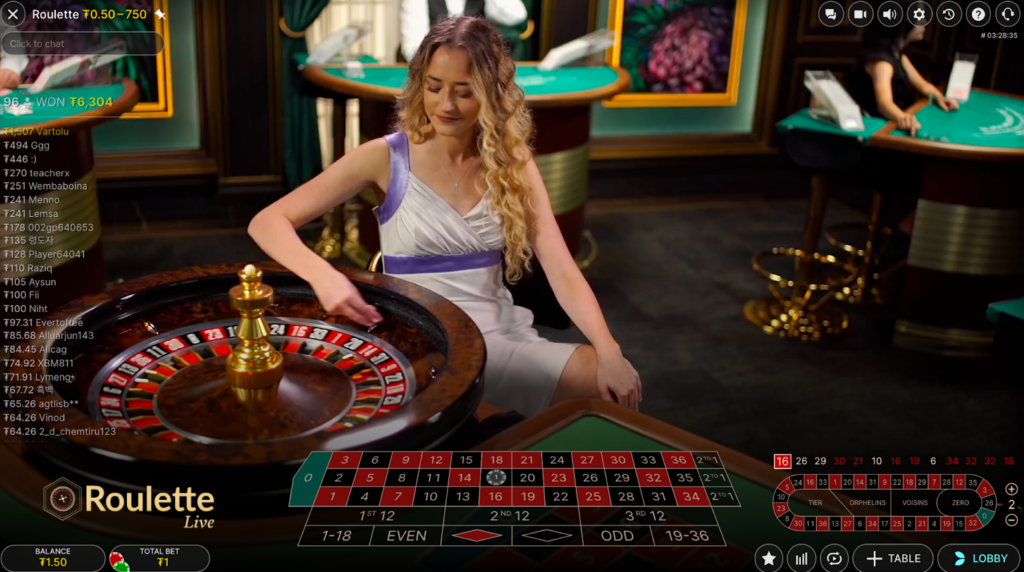 An image of a dealer spinning the ball on the roulette wheel in CoinPoker online live casino.