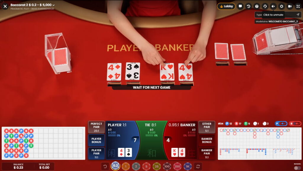 A game of Classic Baccarat is underway on the CoinPoker Casino app.