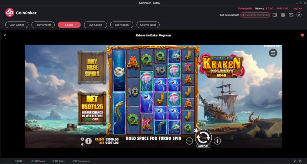 Release the Kraken Online Slot gameplay.