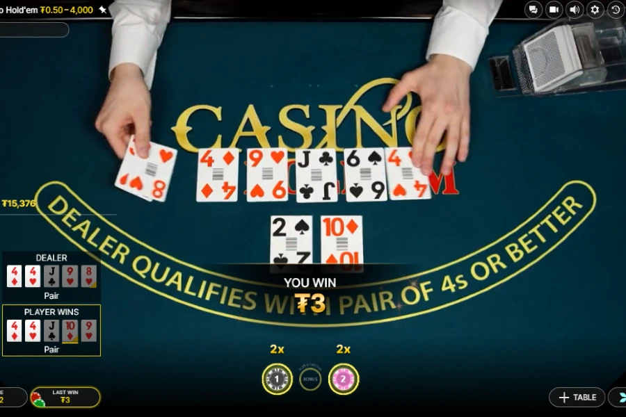 Live-Croupier Texas Hold‘em