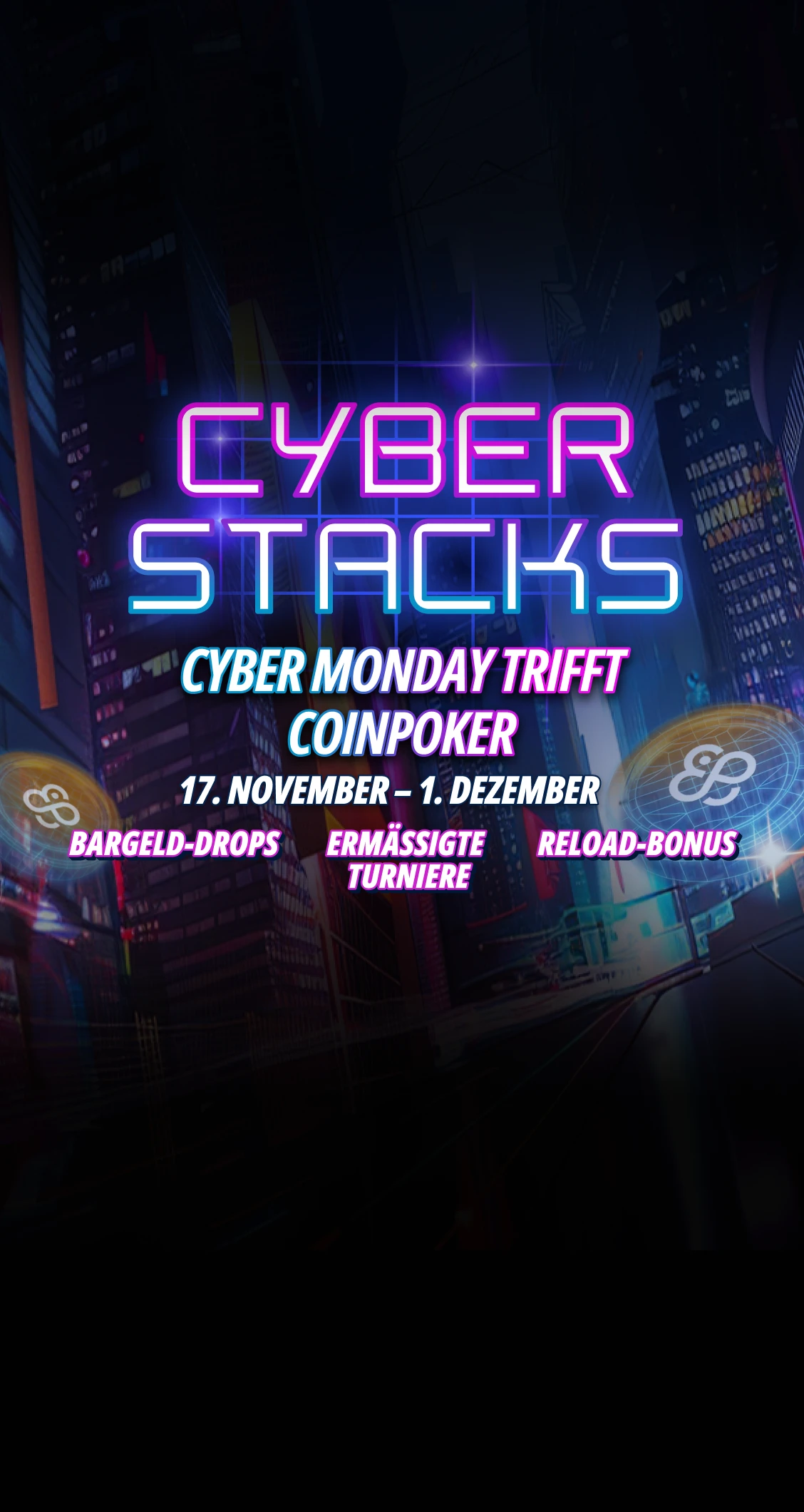 CoinPoker Cyber Stacks: Black Friday- & Cyber Monday-Aktionen
