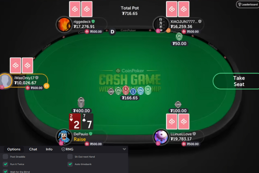 2. Mit 7-2 suited oder offsuit spielen