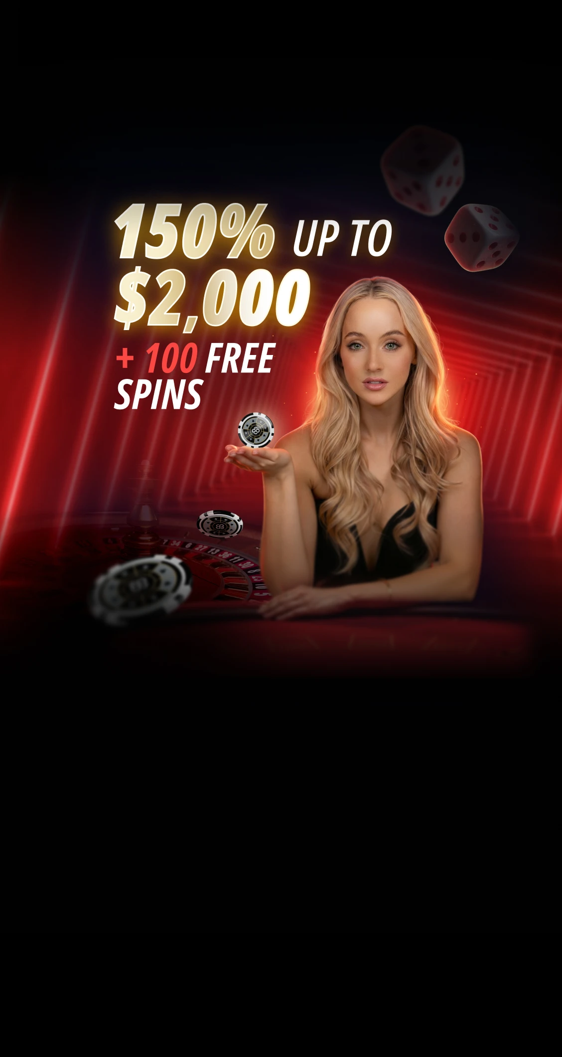 Sichern Sie sich Ihren 150% Casino-Bonus bis zu 2.000 $ + 100 Freispiele!