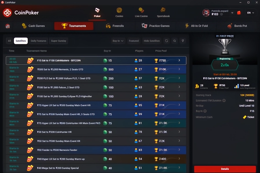 Satélites Para Torneos Enormes