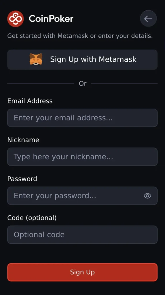 Téléchargez l’application et inscrivez-vous