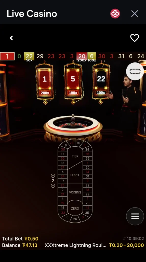 Jeux avec croupiers en direct