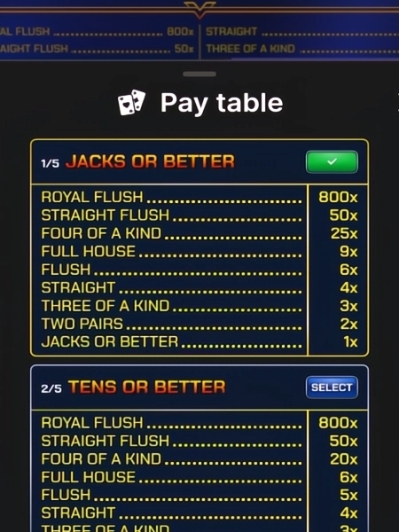 Changez de table de paiement à tout moment dans le jeu