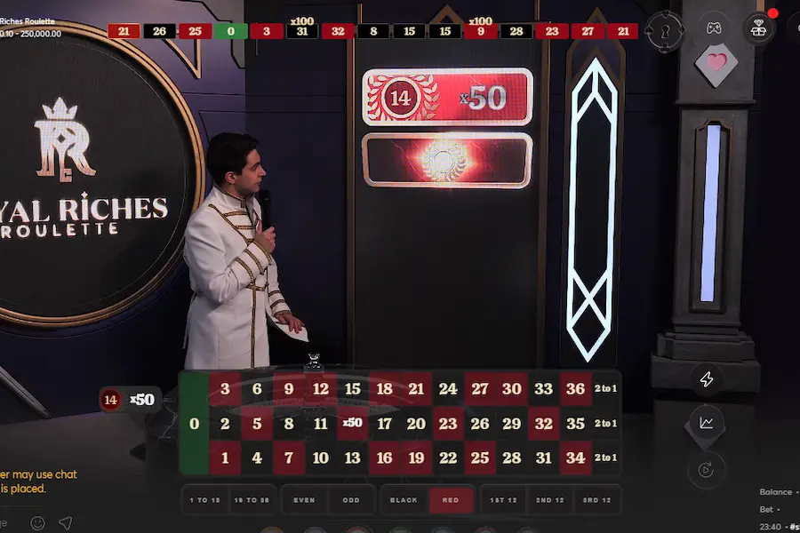 Une partie de roulette en direct sur le casino CoinPoker.