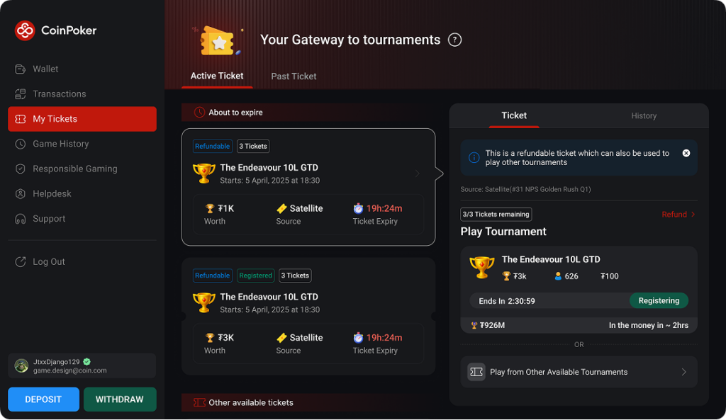 Afficher les détails du billet