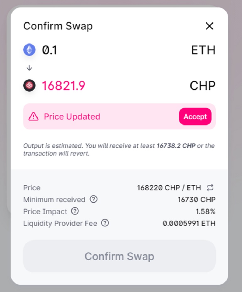 Confirm Swap