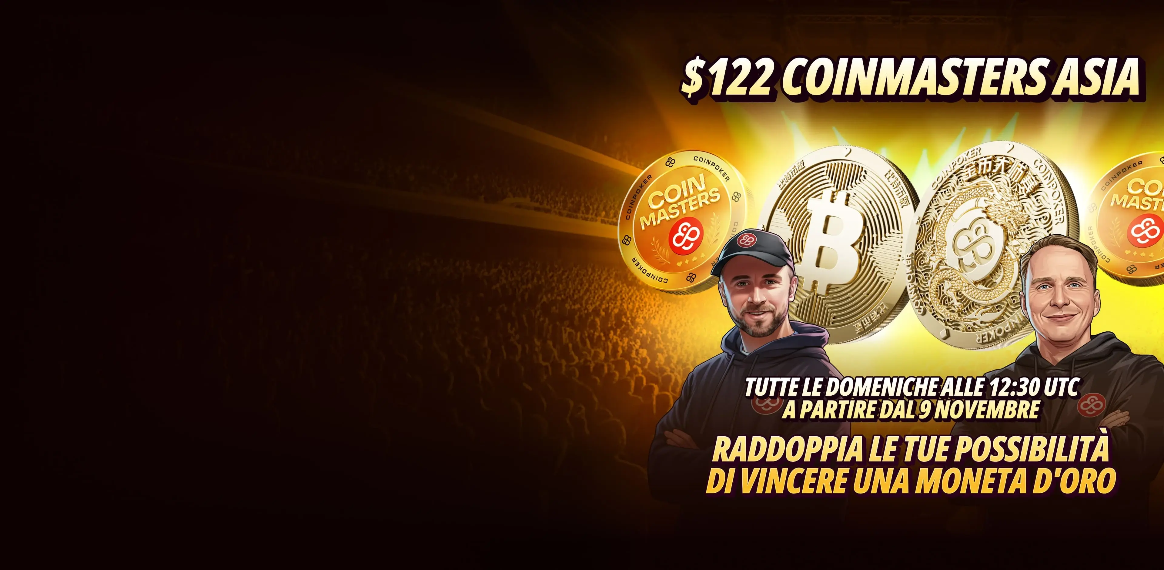 Serie di Tornei CoinMasters in fascia oraria adatta all’Asia
