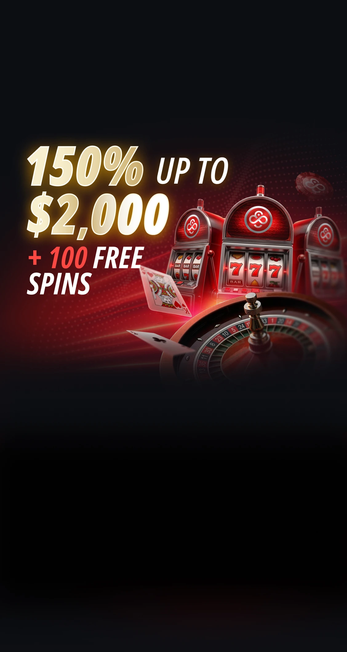 Richiedi il tuo bonus casinò del 150% fino a $ 2.000 + 100 giri gratuiti!