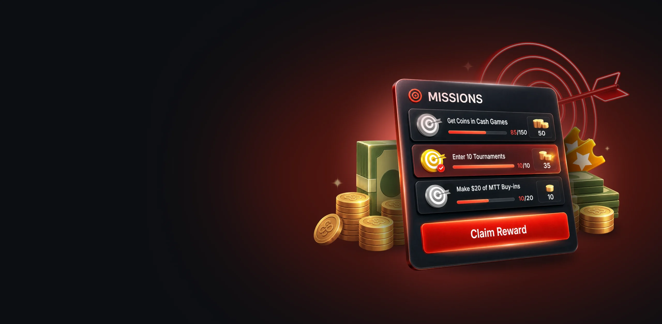 Missioni di poker su CoinPoker:<br />
Guadagna di più dai tuoi giochi