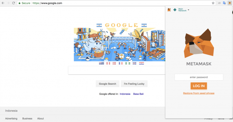 MetaMask for Chrome Log In