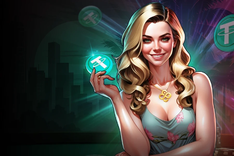 Een figuur die cryptovaluta vasthoudt