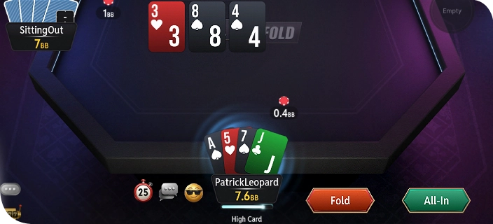 Speel online All-in or Fold pokergames