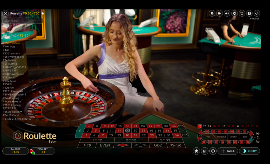 An image of a dealer spinning the ball on the roulette wheel in CoinPoker online live casino.