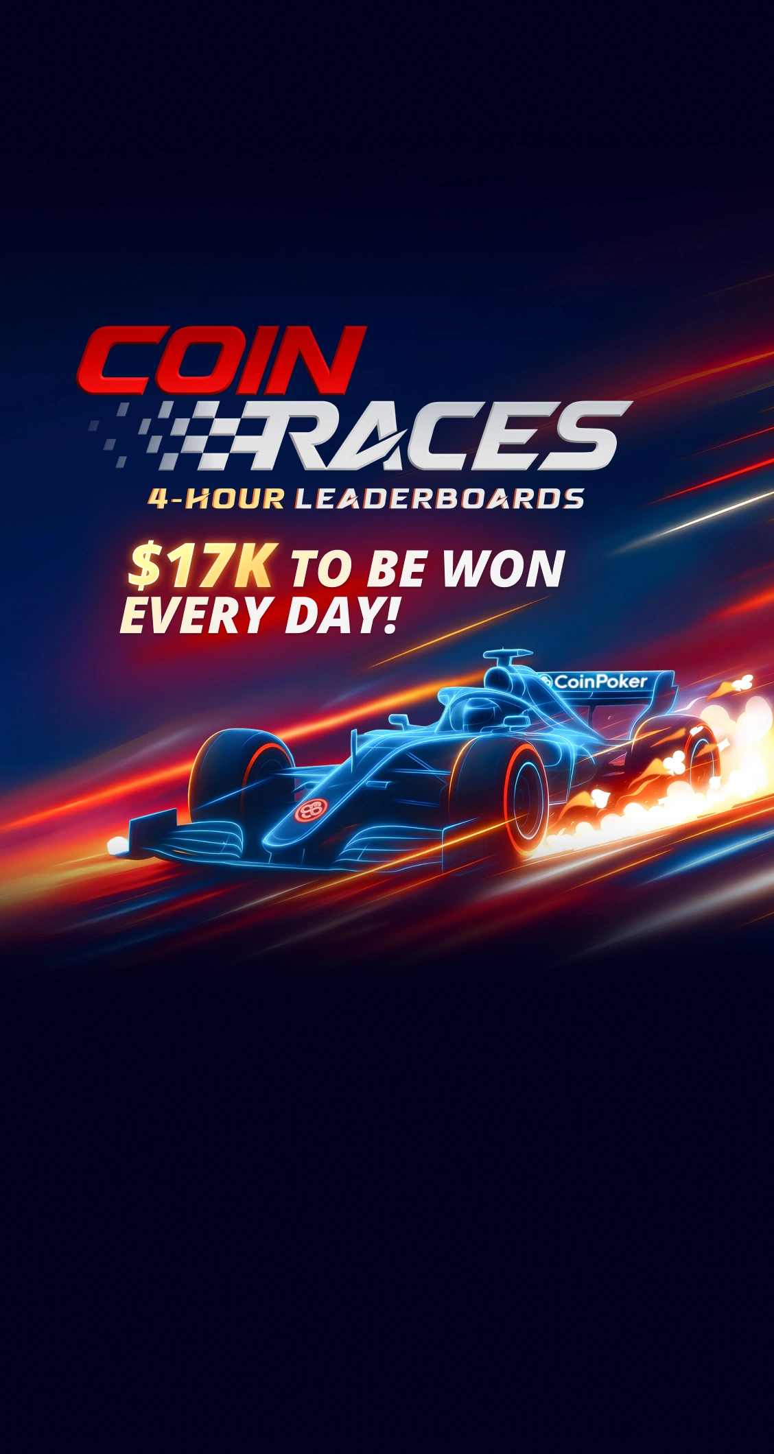 CoinRaces: Tabela Classificativa do Cash Game de $17k - 6 Corridas Todos os Dias