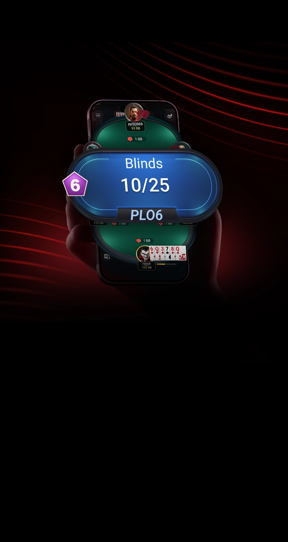 6-Card Pot Limit Omaha online com dinheiro real na CoinPoker