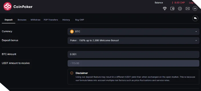 Faça um depósito em Fiat