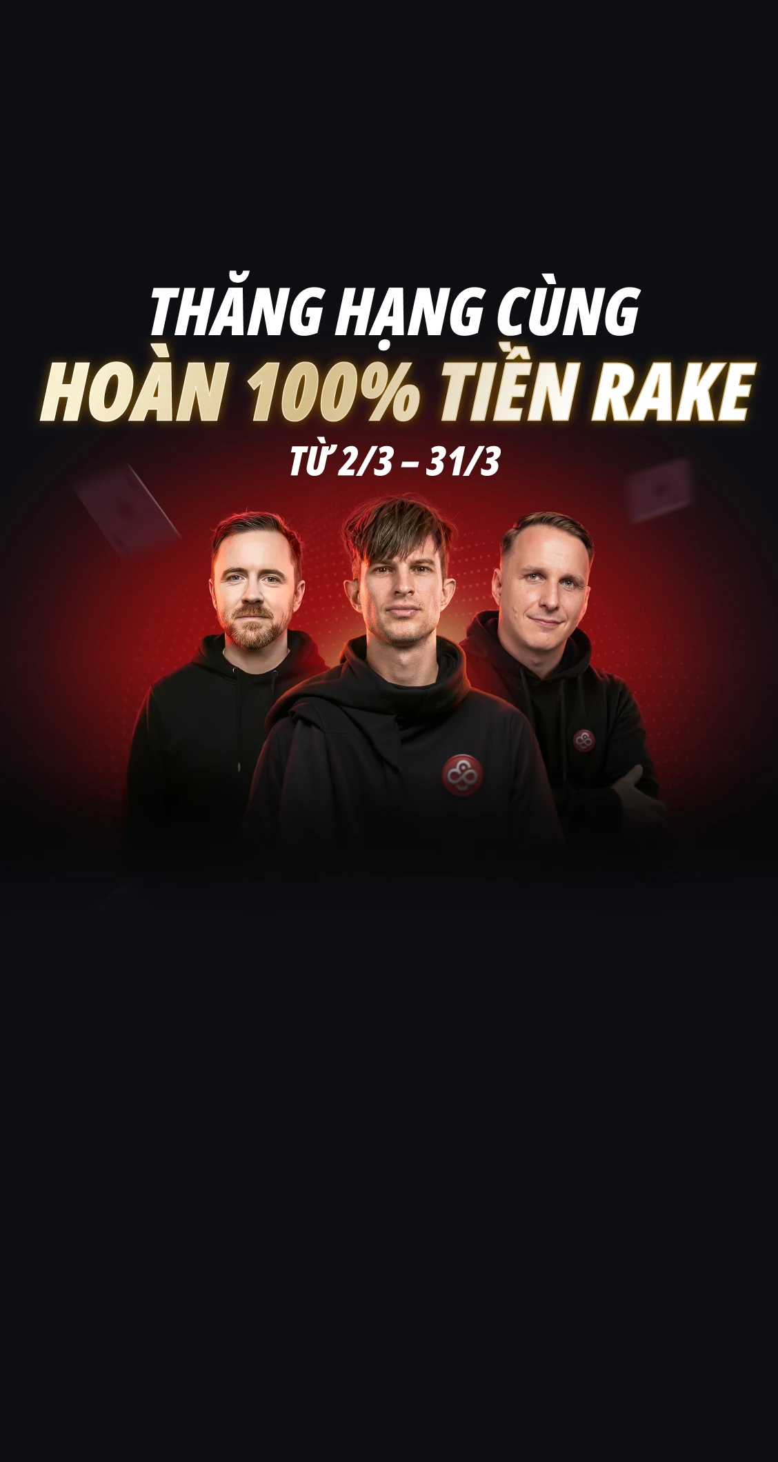 Hoàn 100% phí Rake của CoinPoker<br />
Tất cả tiền phí Rake đều được hoàn lại trong tháng 3