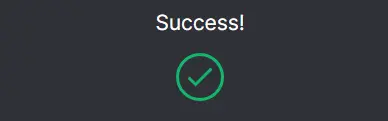 A screenshot of the success logo shown after verification