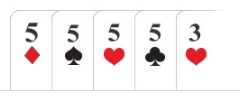 Poker hand Four of a kind / quads