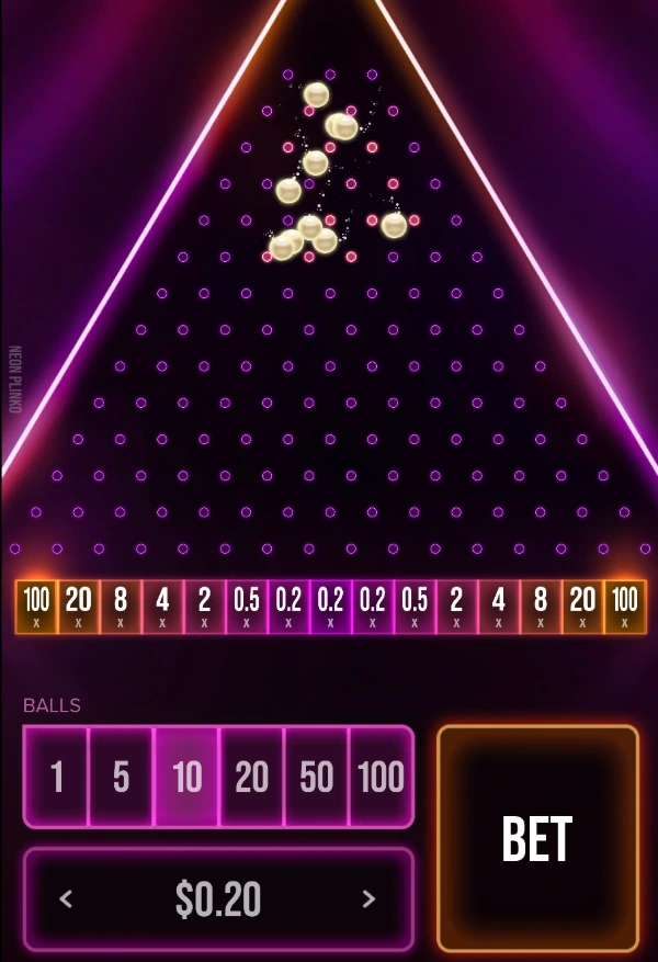 Online plinko on the CoinPoker Casino mobile app.