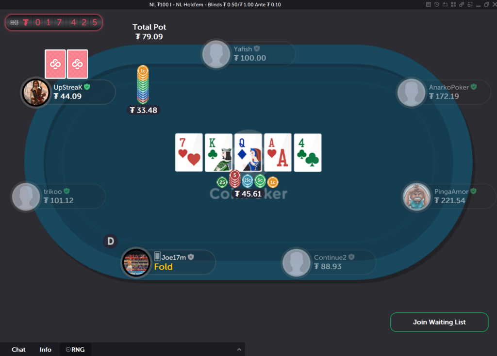 no limit hold'em cash game on CoinPoker