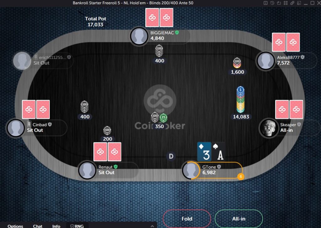 A player holds Ace-Three with multiple raises in front of them and while they have a short stack.