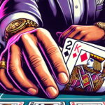 A poker player shows his cards (2-K) in a poker game