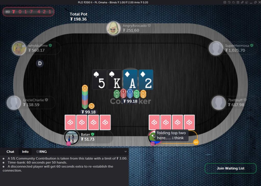 a played makes a delayed c bet on a board offering two flush draws and various straight draws.