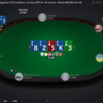 A player with Ace Seven of Diamonds beats a player with Pocket Jacks, holding a flush (the nut flush).