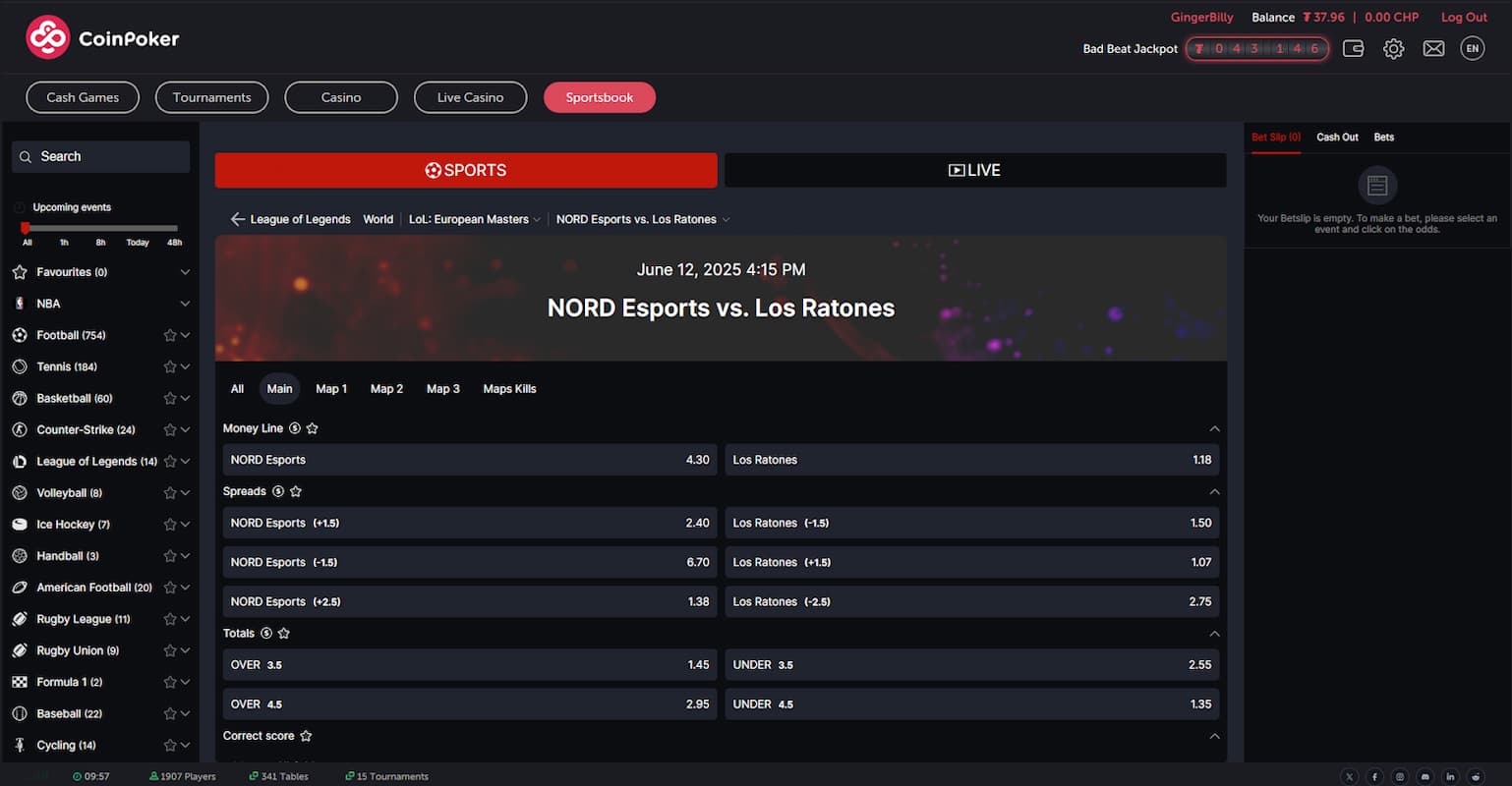 An overview of different esports betting options for League of Legends.