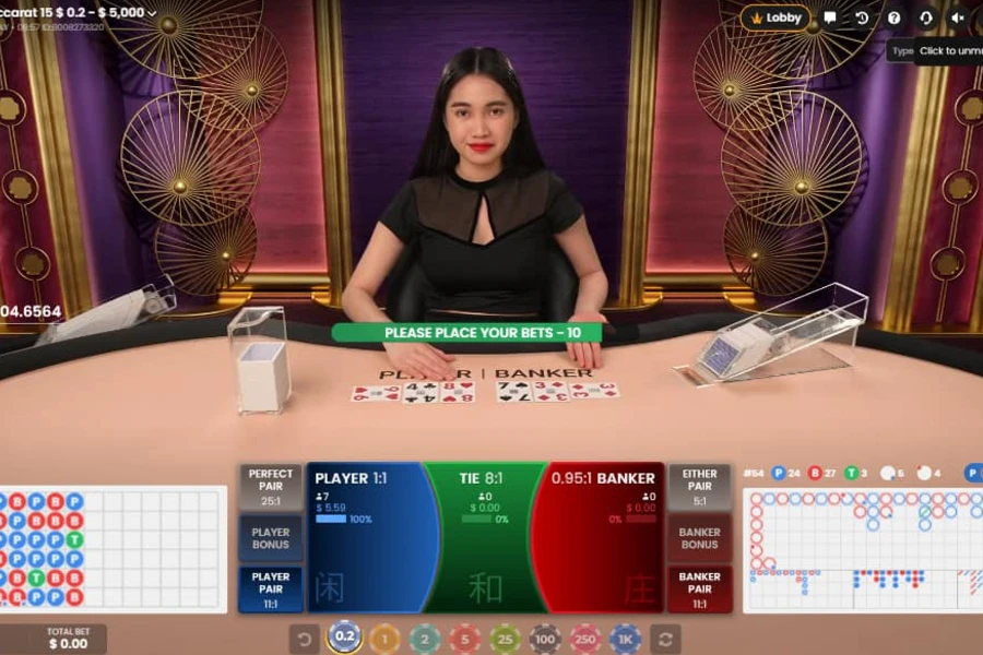 A game of Live Speed Baccarat is underway on the CoinPoker Casino app.