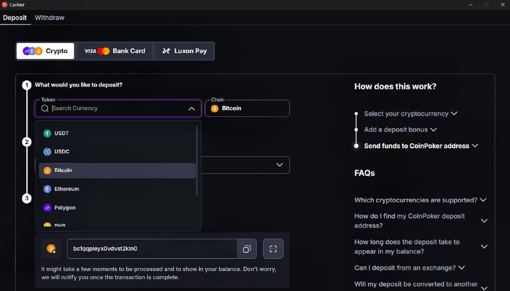 3. Choose Crypto 