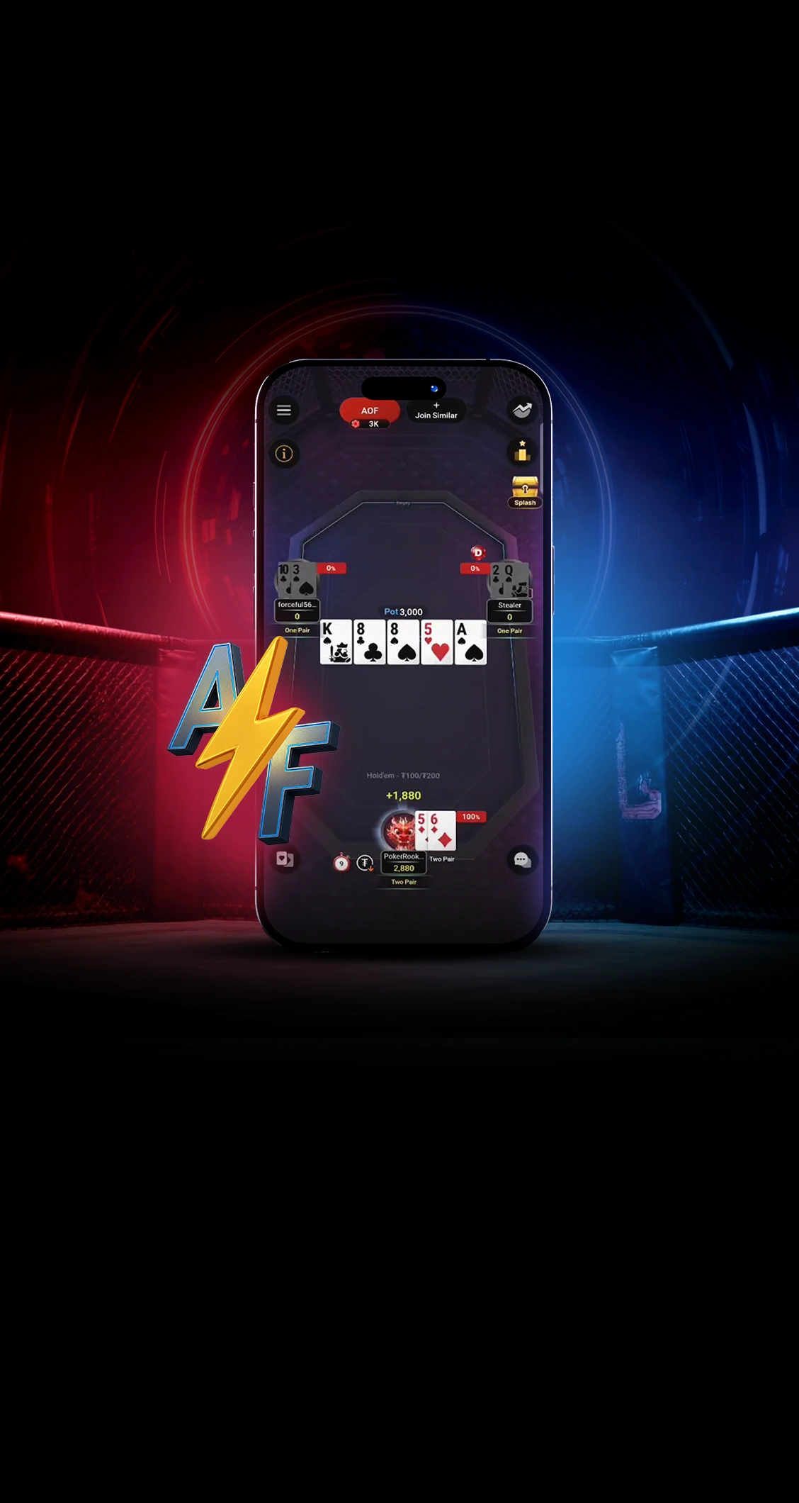 在CoinPoker線上撲克平台以真錢進行全押或棄牌的撲克牌桌