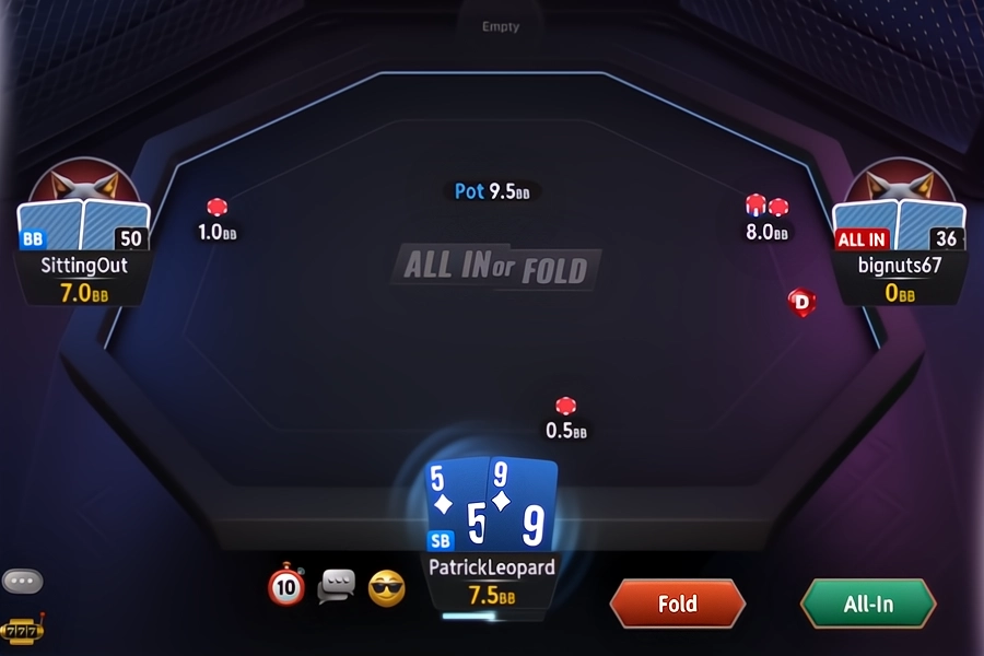 做出您的決定：全押還是棄牌？